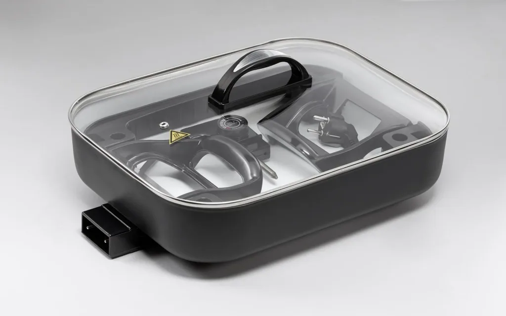 Ceramic multi-buffet pan, 1500 watts, with glass lid