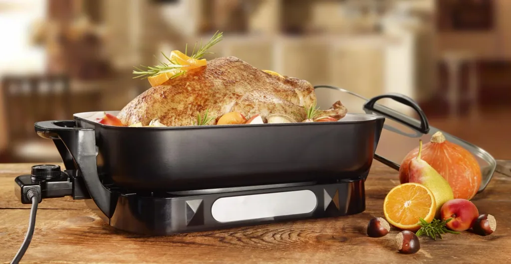 Ceramic multi-buffet pan, 1500 watts, with glass lid