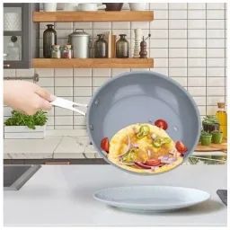 Ceramic frying pan set of 3 - 20, 24 and 28 cm - grey