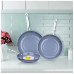 Ceramic frying pan set of 3 - 20, 24 and 28 cm - grey