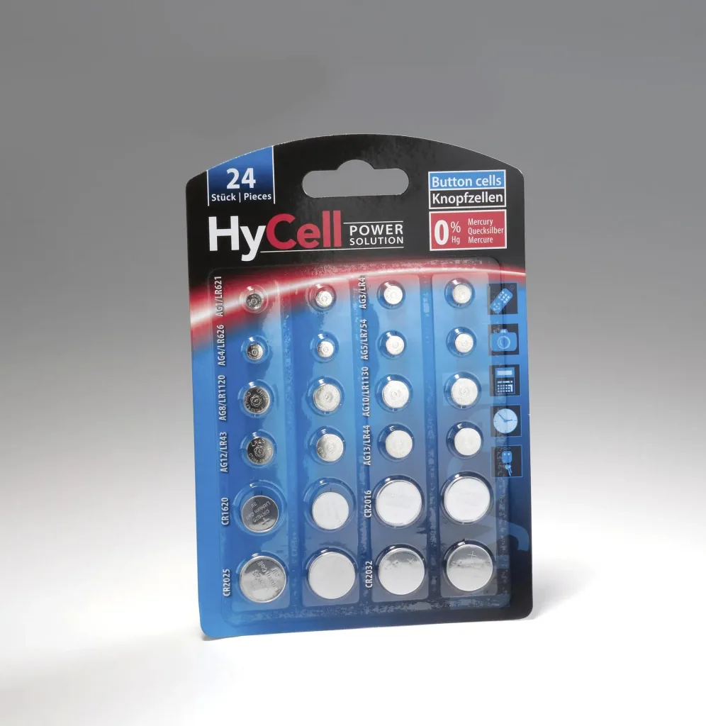 Alkaline and lithium button cell assortment - 24 pieces