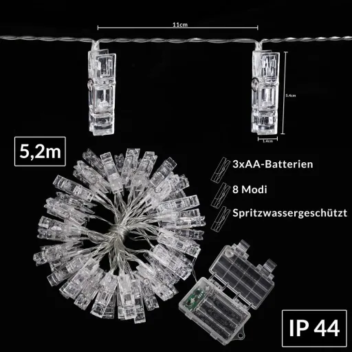 String of lights for picture 5.2m with 42 clips and remote control