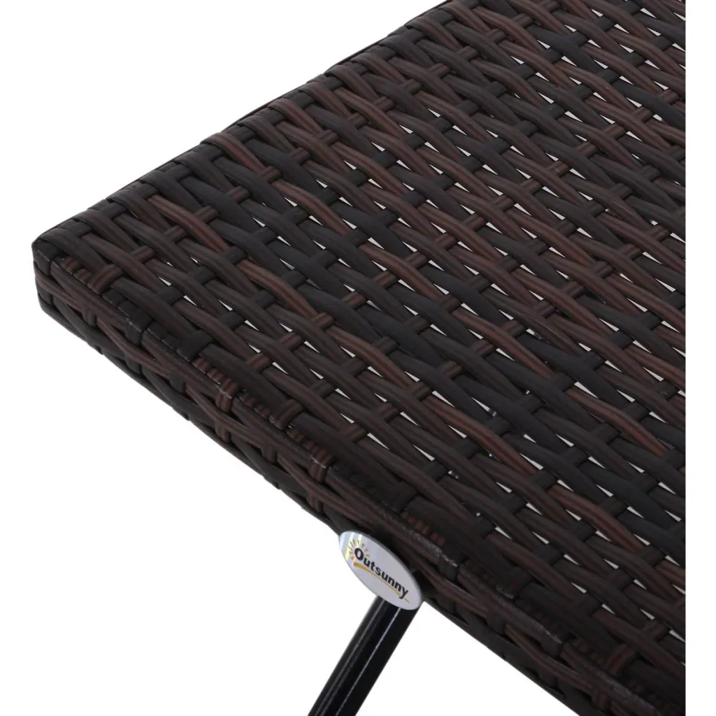 Polyrattan garden table foldable brown