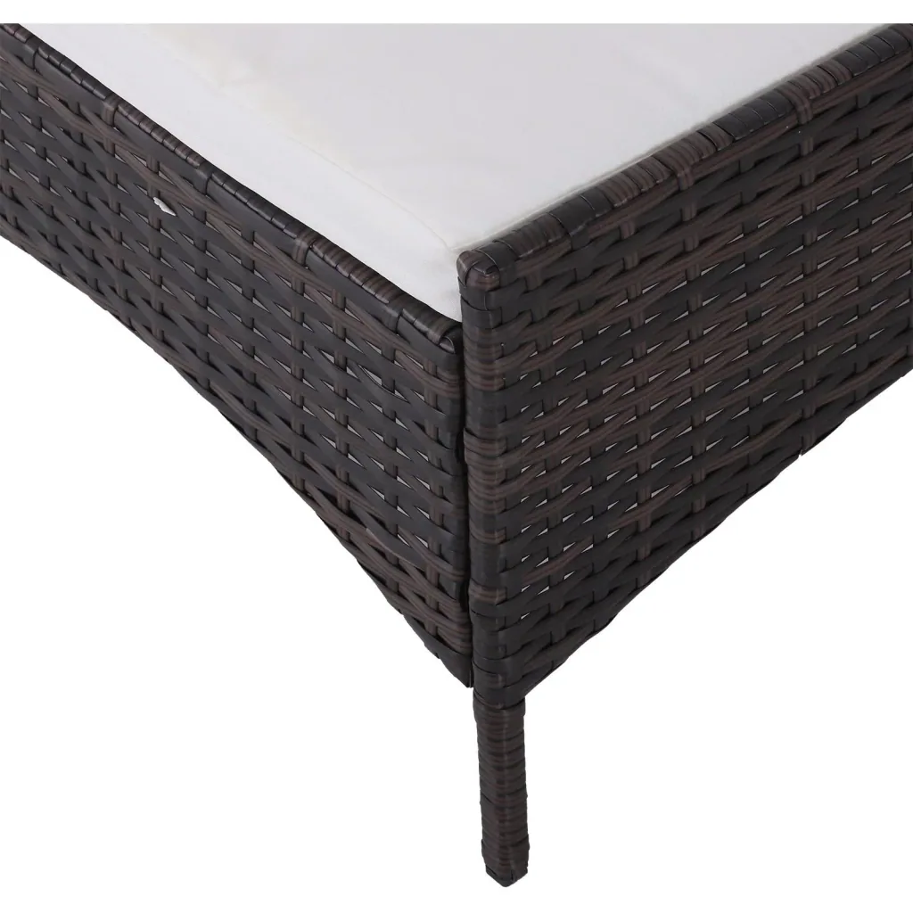 2-piece garden sofa, garden furniture, lounge, garden set, rattan furniture, brown, polyrattan, 1 x stool with sunroof
