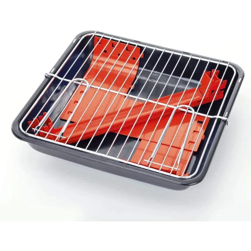 BBQ charcoal grill - grill area 33 x 26 cm - red - compact