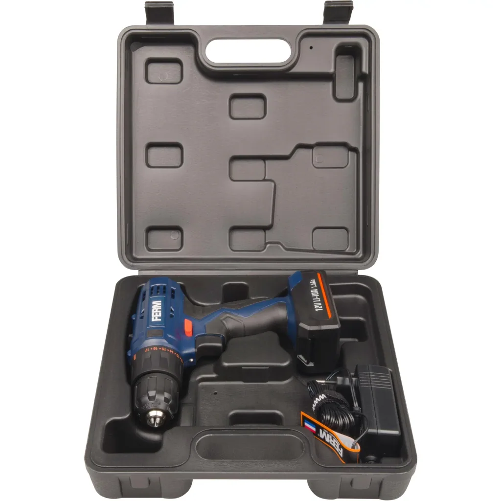 CDM1119 Li-Ion Cordless Drill - 12V/1.5Ah - LED Work Light - Incl. Charger and 2 Batteries - Two Double