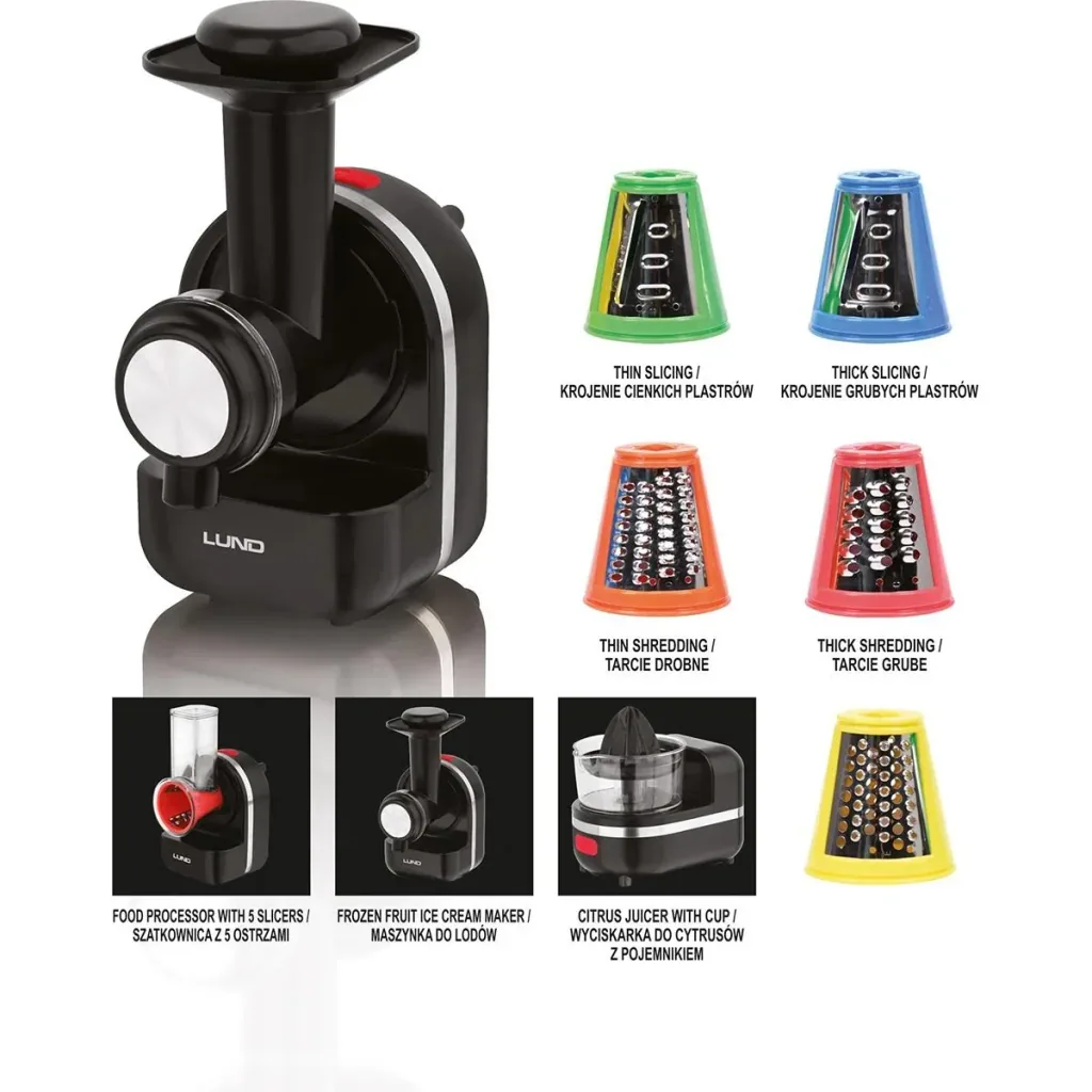 LUND Food Processor/ Meat Grinder/ Juicer 3IN1 - 150W - Anti-Slip Feet