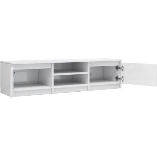 TV cabinet 140x40x35.5 cm chipboard high-gloss white