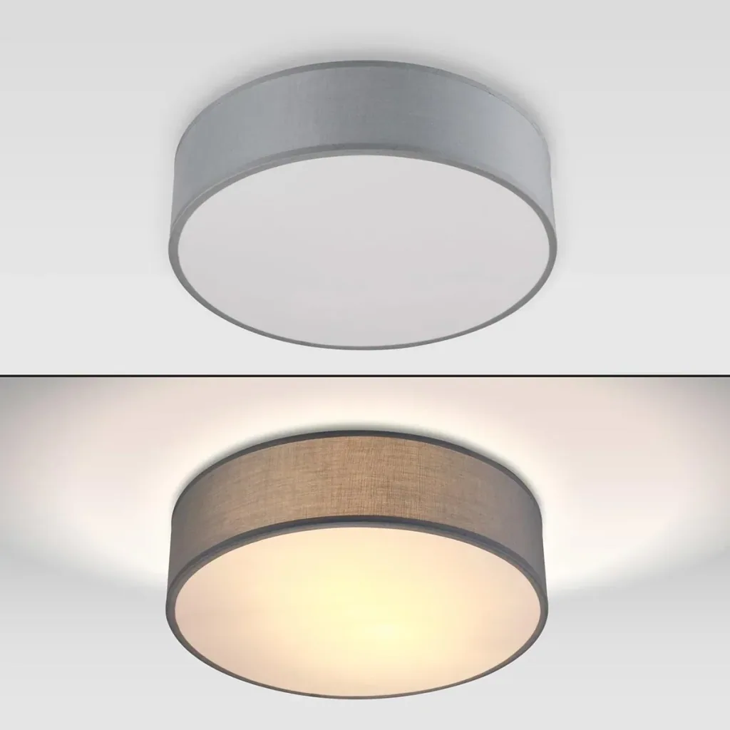 Ceiling light - grey - fabric - Ø38cm