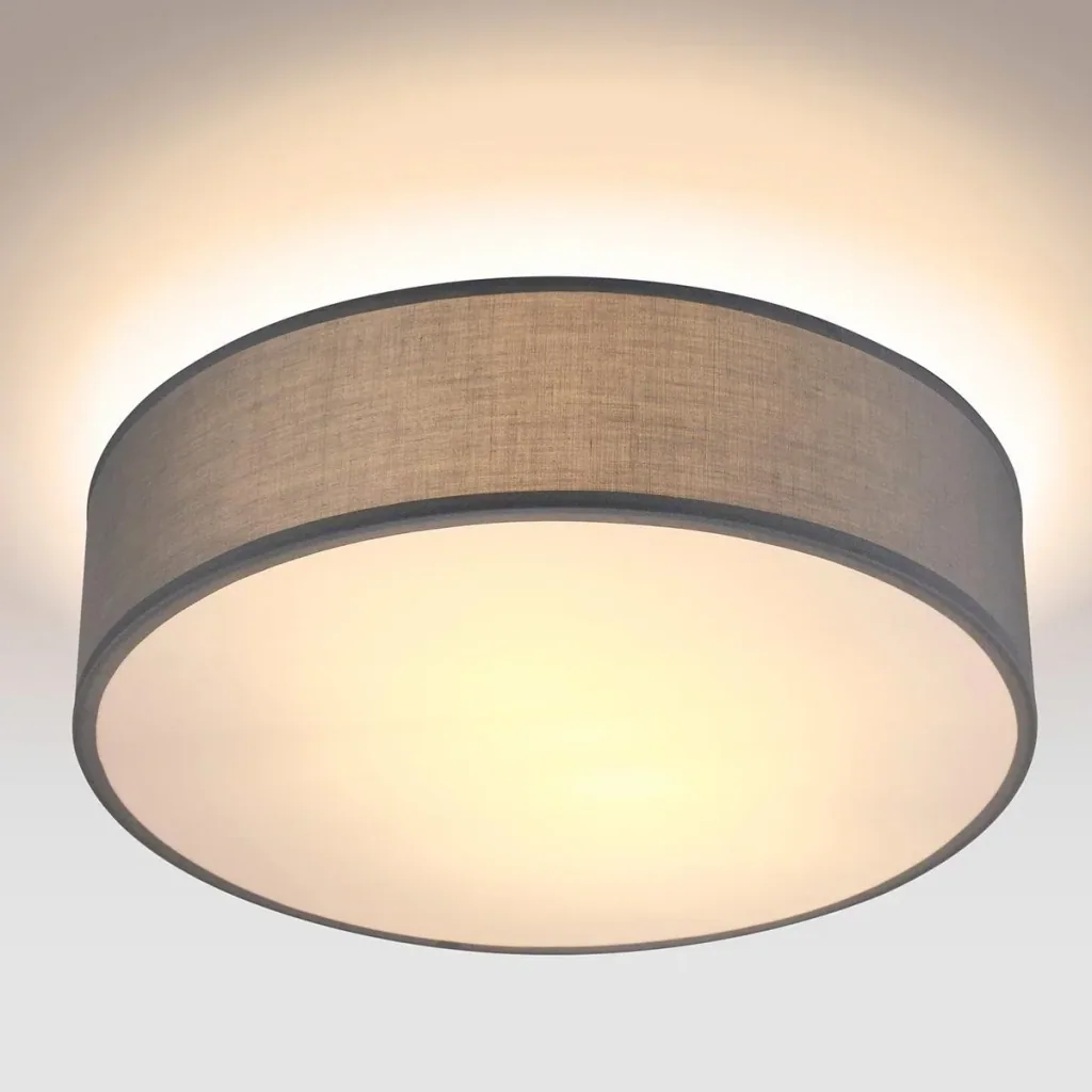 Ceiling light - grey - fabric - Ø38cm