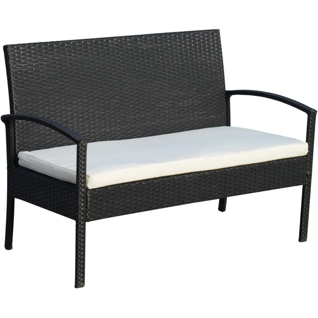 Polyrattan seating group as a 7-piece set