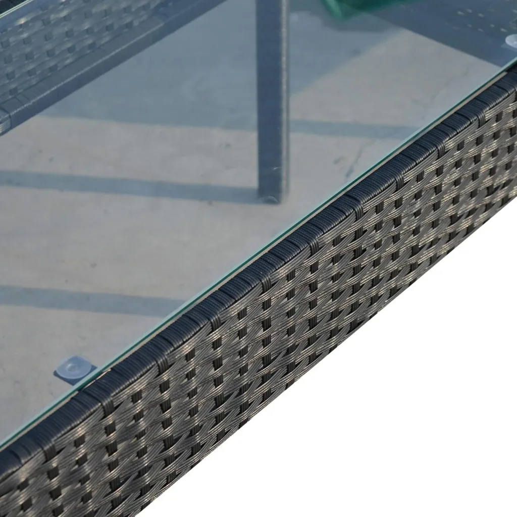 Polyrattan seating group as a 7-piece set