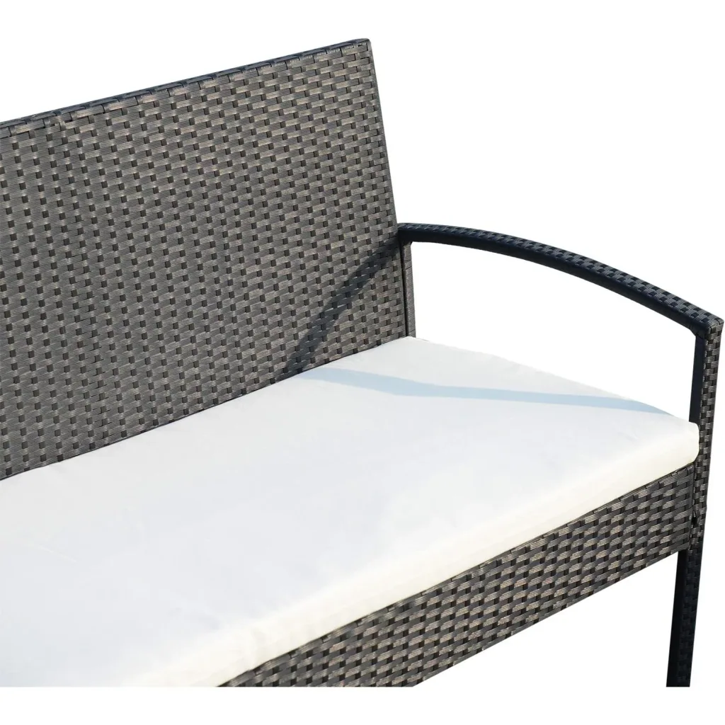 Polyrattan seating group as a 7-piece set