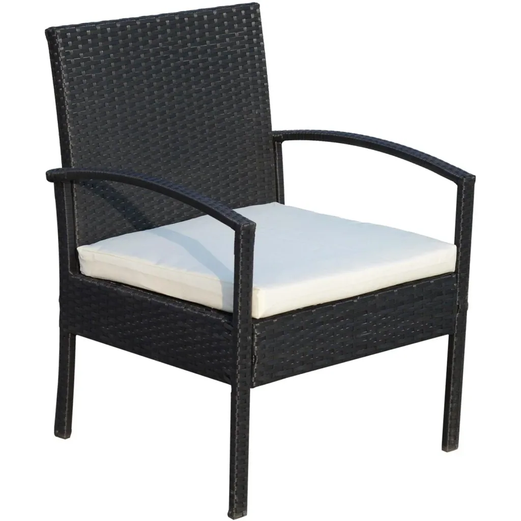 Polyrattan seating group as a 7-piece set