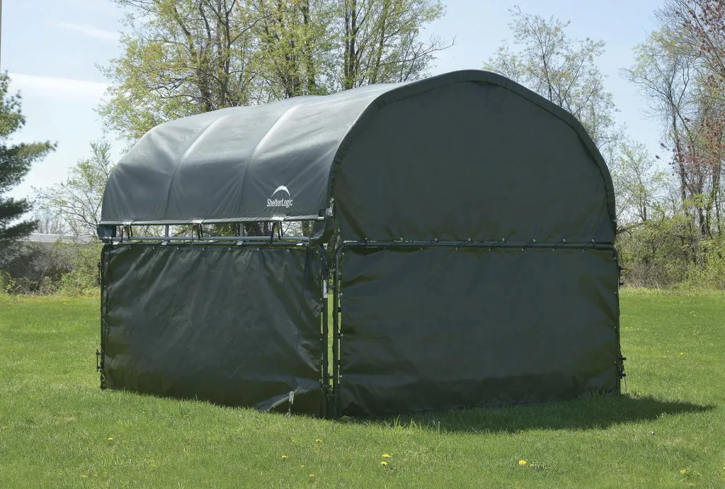 Zijwand voor weidetent 3,7 × 1,5 m groen – 3 zijpanelen & achterwand zonder stalen frame