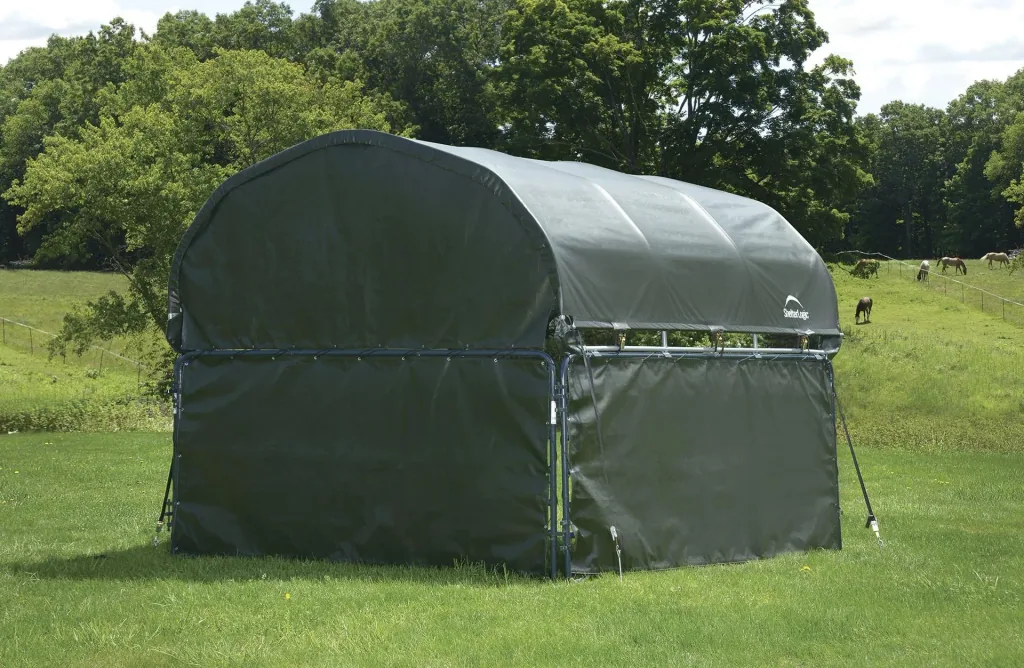 Zijwand voor weidetent 3,7 × 1,5 m groen – 3 zijpanelen & achterwand zonder stalen frame