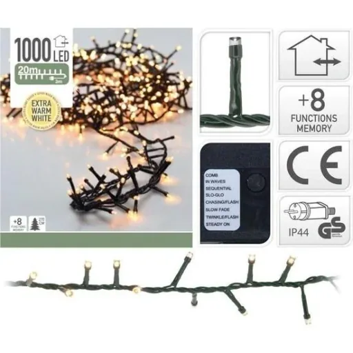 Christmas tree lights 20m 1000 extra warm white LEDs