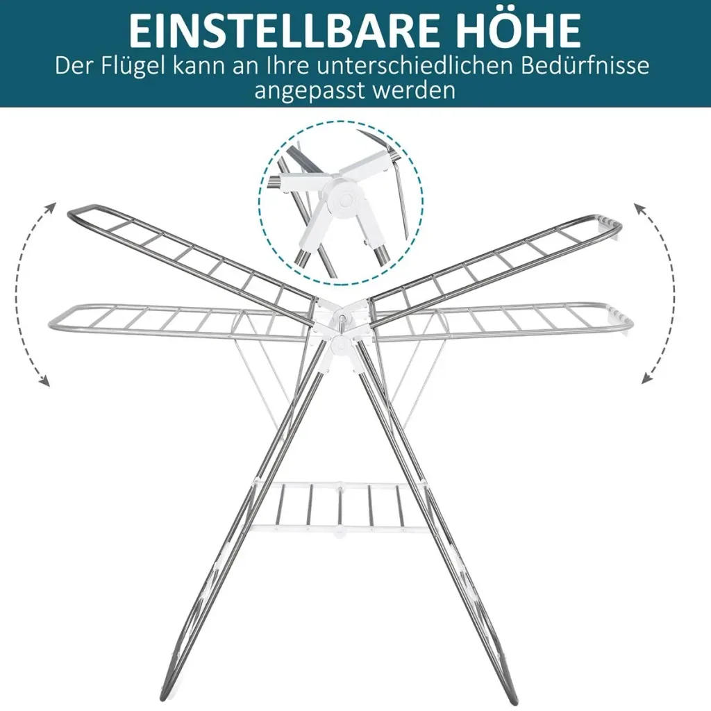 Foldable clothes rack silver/white