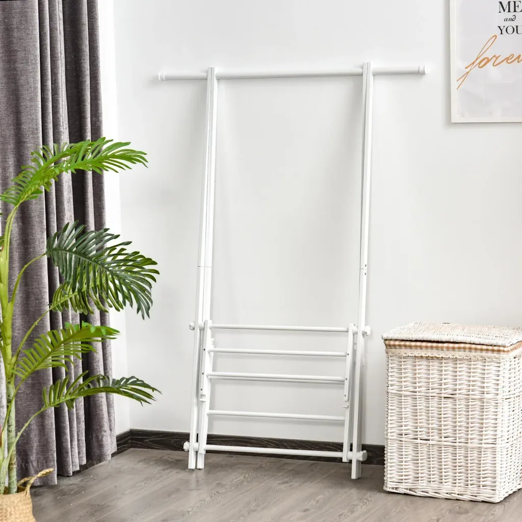 Coat rack with shoe rack, white