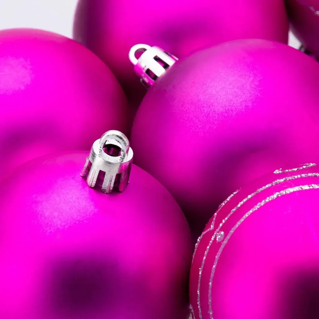 Christmas balls 24 pieces pink - diameter 6 cm