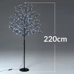 Cherry blossom tree with 200 LEDs, 220 cm for indoor/outdoor use