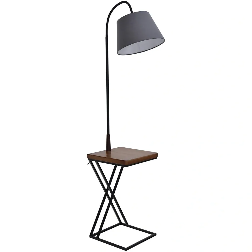 Floor lamp with table