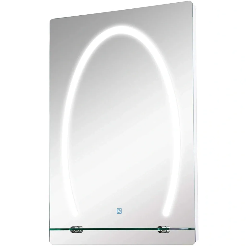kleankin® LED bathroom mirror with glass shelf 30W 70x50cm