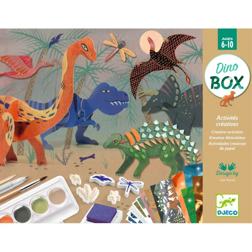 Djeco Knutselset, creativiteitsset, multi-activiteitenset - Dinosaurussen