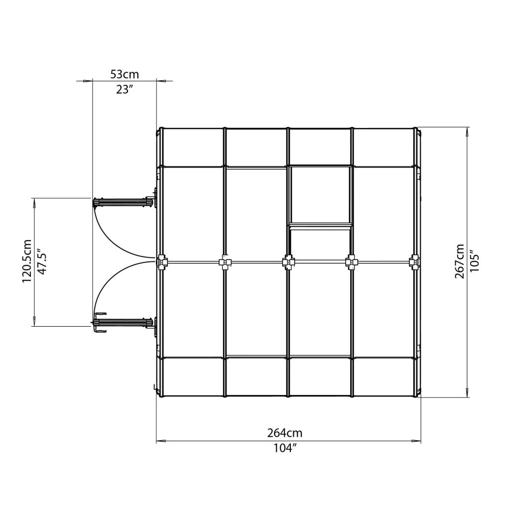 Plastic greenhouse Prestige 44, 267 x 264 x 238 cm