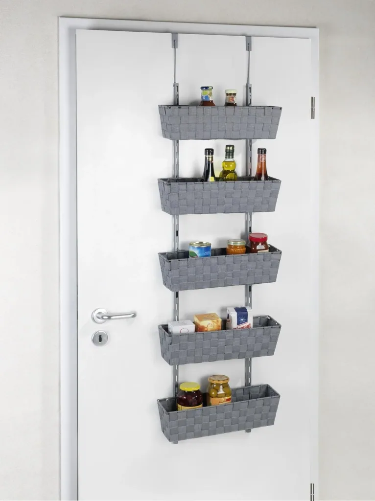 Door shelf "Adria", 5 levels, grey