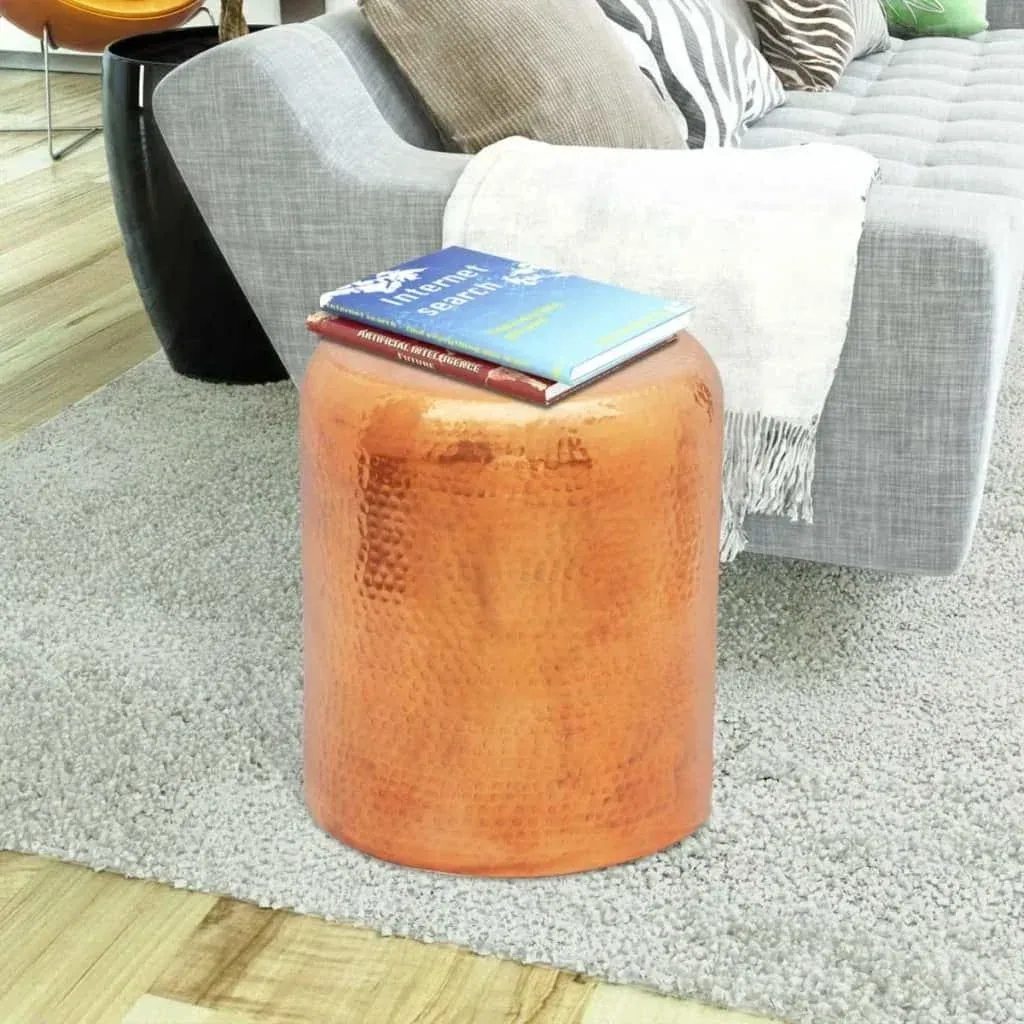 Stool / side table hammered aluminum bronze / copper color