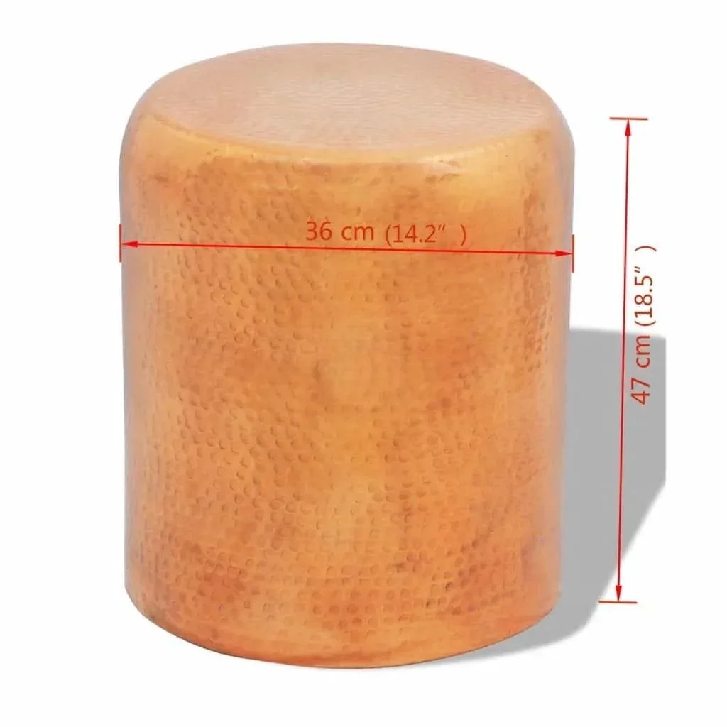 Stool / side table hammered aluminum bronze / copper color