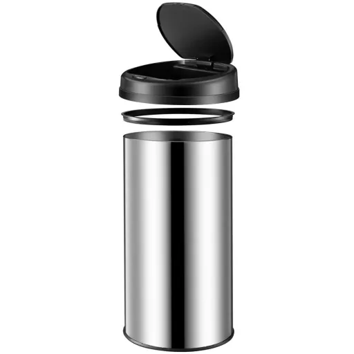 Automatic stainless steel trash can with sensor - 56 L - Silver