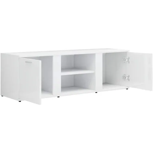 TV cabinet 120x34x37 cm high-gloss white chipboard