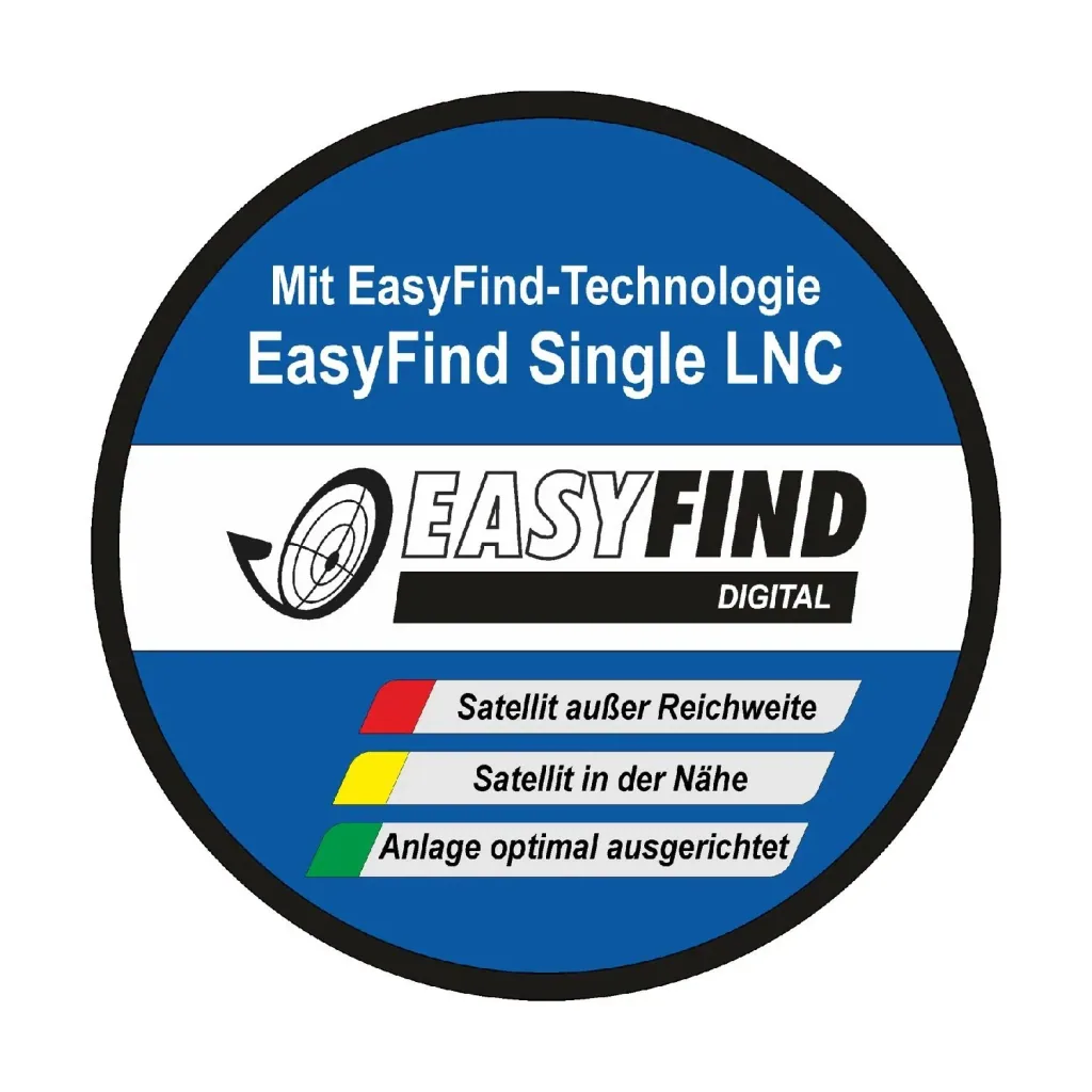 SAT Camping Set with Rec. DSR4100plus in a case, Easyfind LNB, suction cup and mast mount