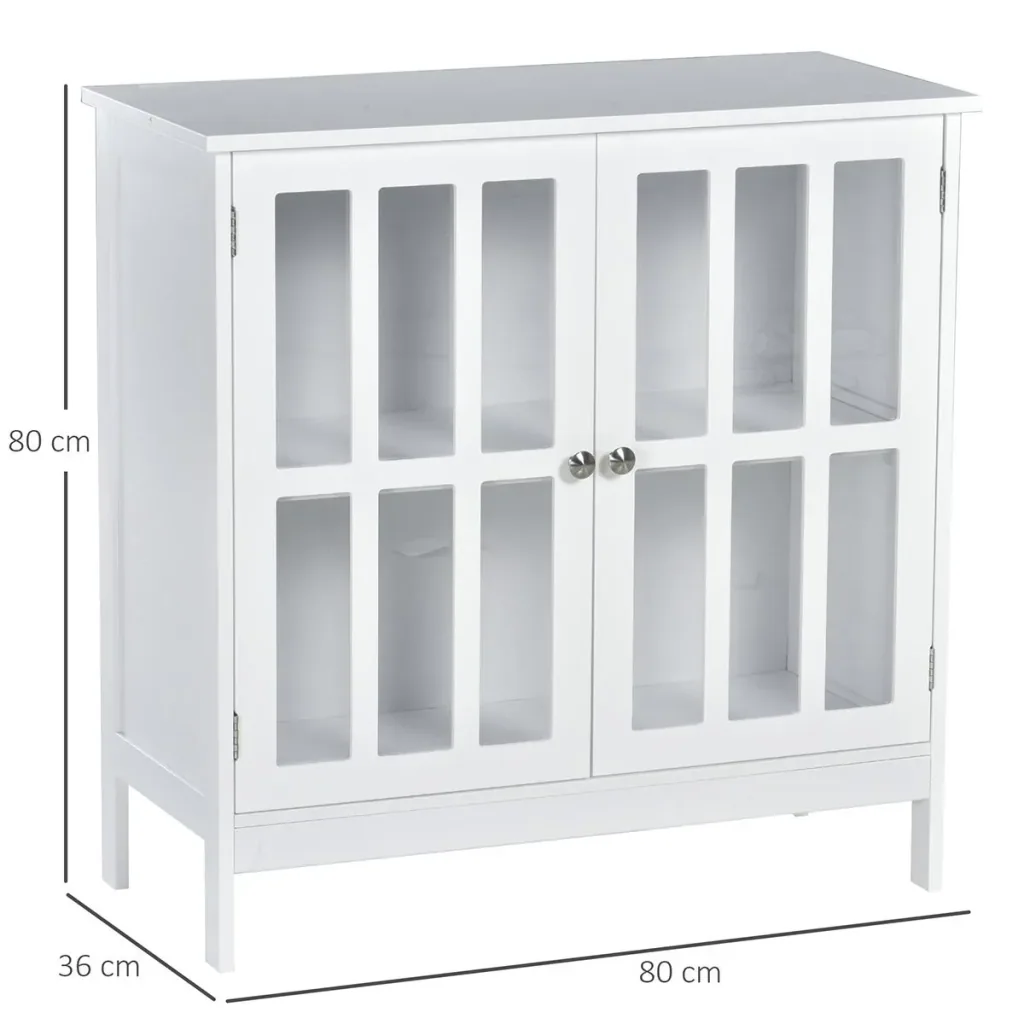 Kitchen cabinet display cabinet with 2 doors bathroom cabinet MDF acrylic