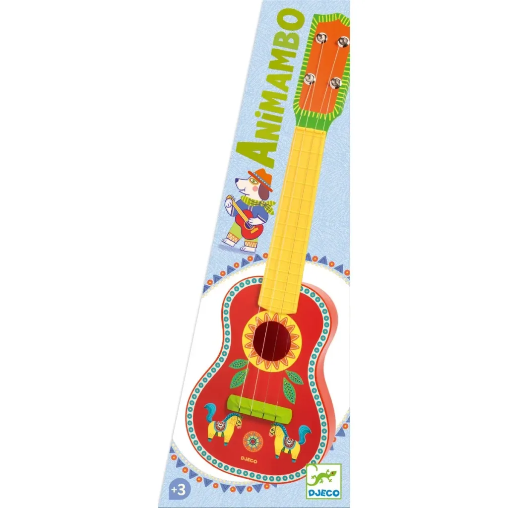 Djeco Ukulele Animambo – muziekspeelgoed, speelgoedinstrument