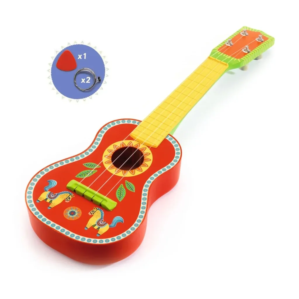 Djeco Ukulele Animambo – muziekspeelgoed, speelgoedinstrument