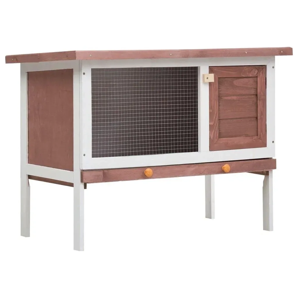 Outdoor rabbit hutch with 1 floor