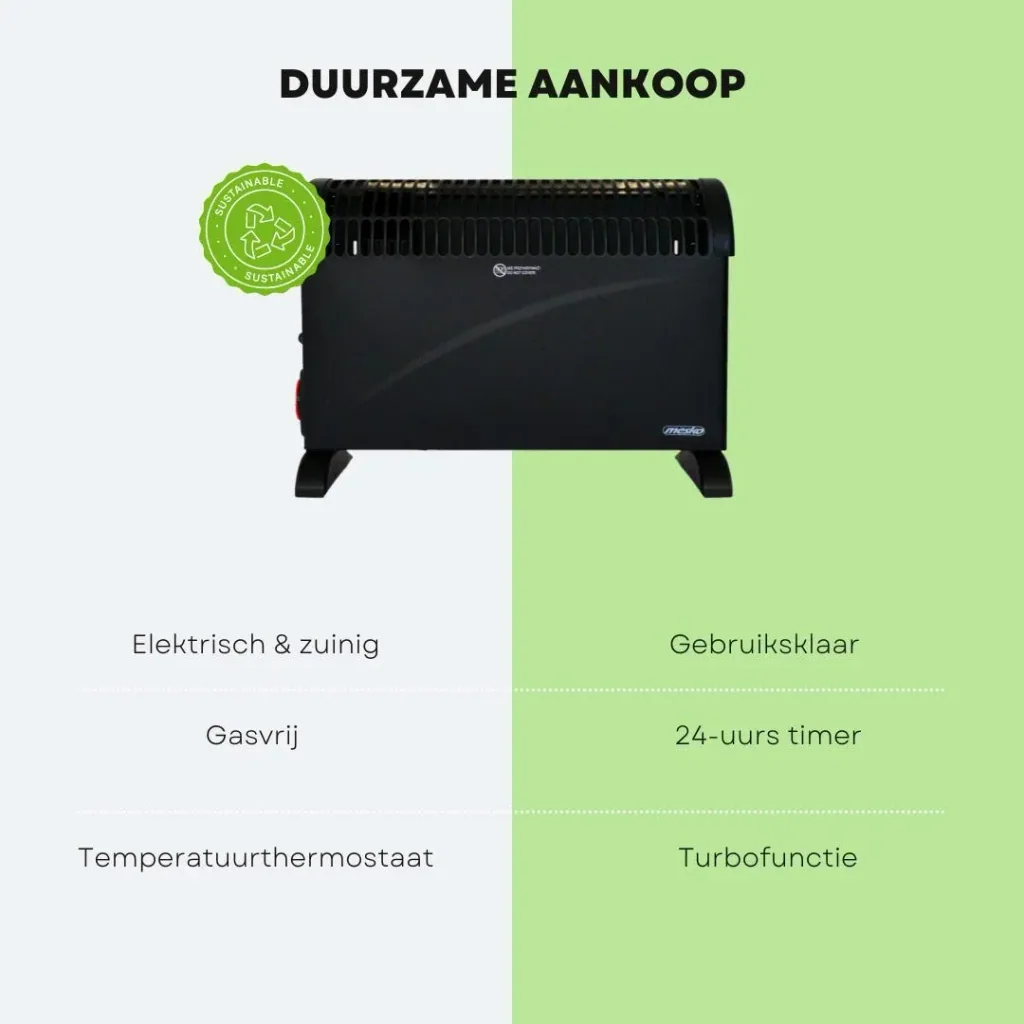 Mesko electric convector - 3 heating levels - 2000W - up to 20m² - black - adjustable thermostat