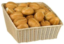 Buffet basket "ECONOMIC", 45 x 42 x 17/24 cm, sturdy design with stainless steel wire in the edge for stabilization
