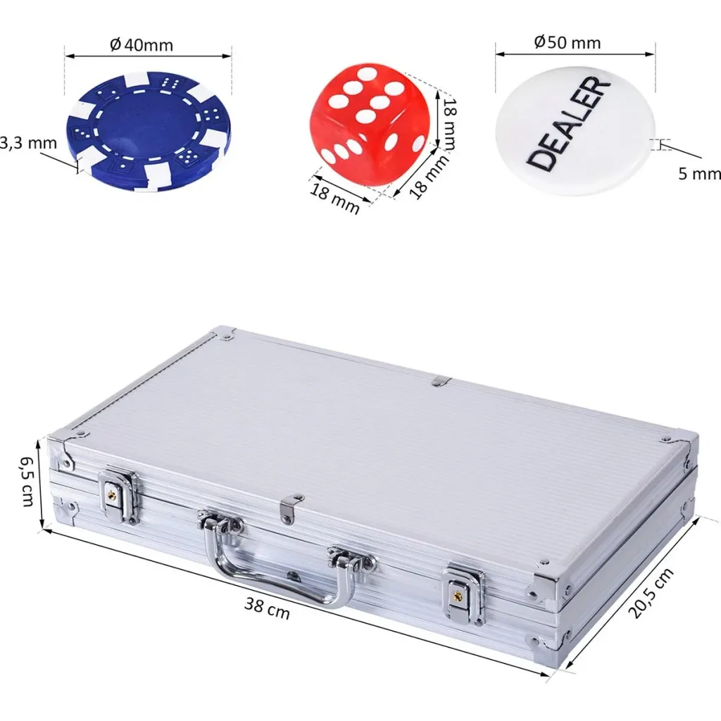Poker case with 300 chips silver