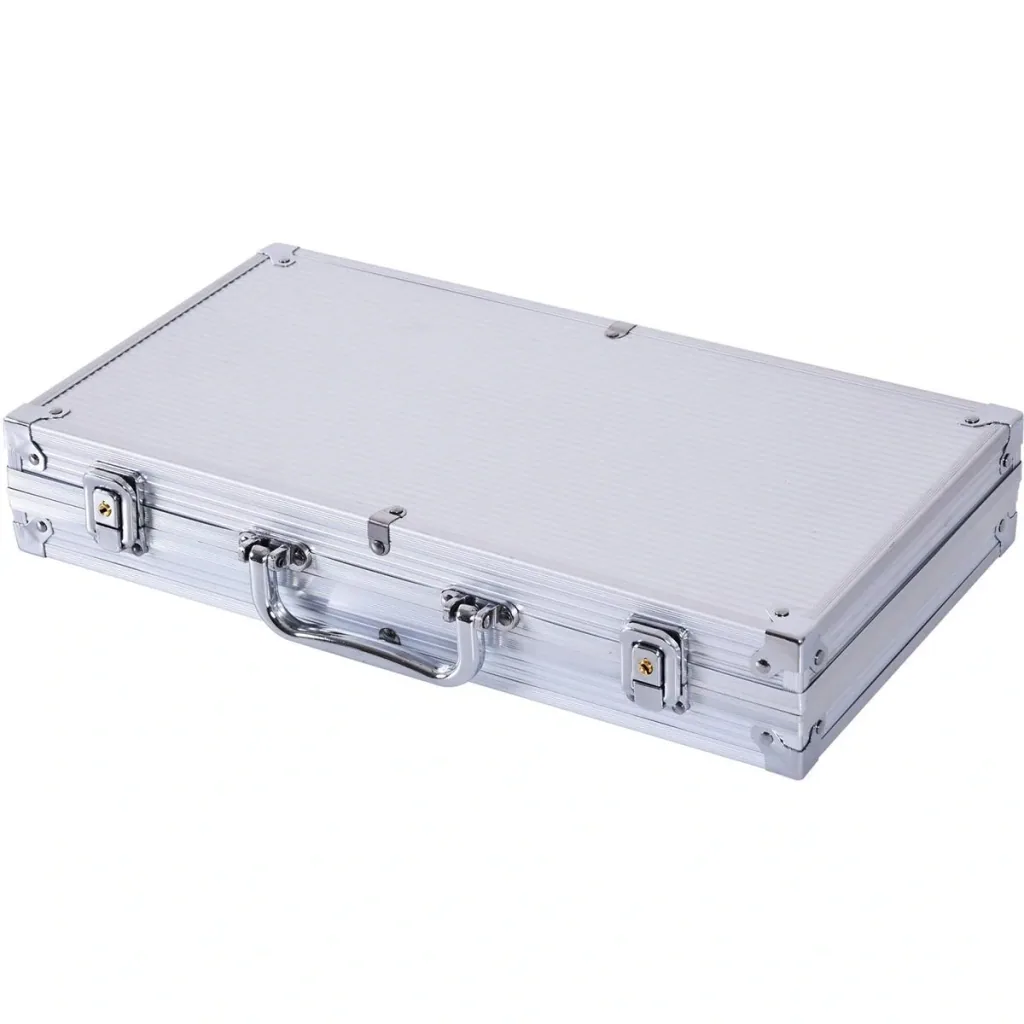Poker case with 300 chips silver