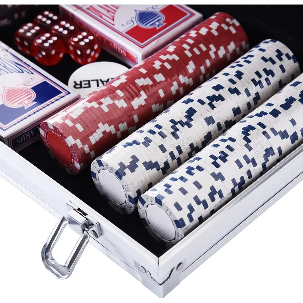 Poker case with 300 chips silver