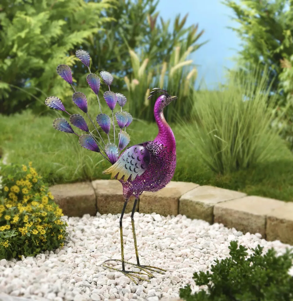 Metal decorative peacocks "Bonnie" & "Clyde" with LED lighting