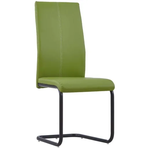 Dining room chairs 2 pcs faux leather green