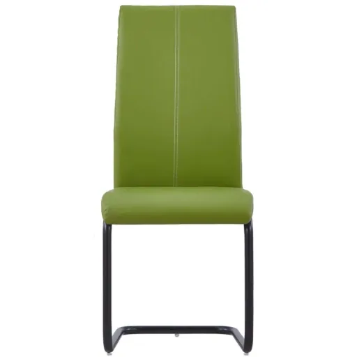 Dining room chairs 2 pcs faux leather green
