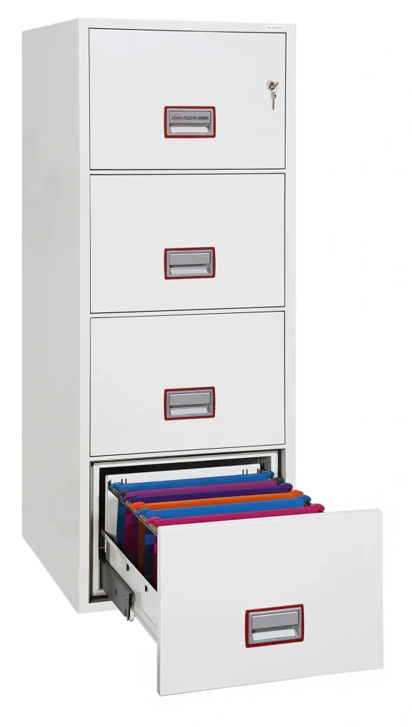 World Class Vertical Fire File filing cabinet with 4 drawers and key lock