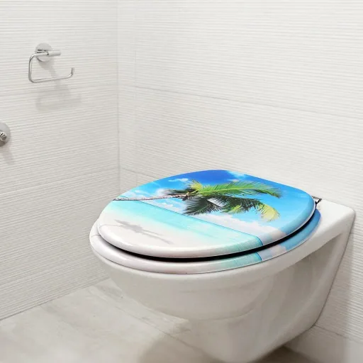 MDF toilet seat with soft close Beach
