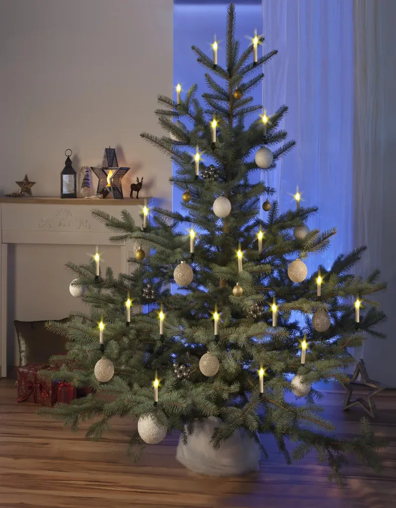 Wireless Christmas tree candles with remote control – 10 pieces